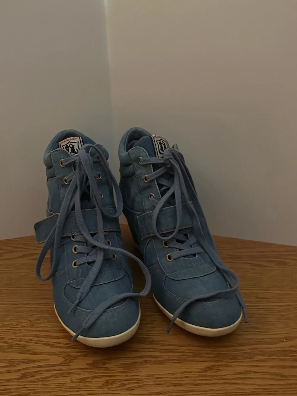 Women's Size 10 US Bowie Denim Wedge Sneakers